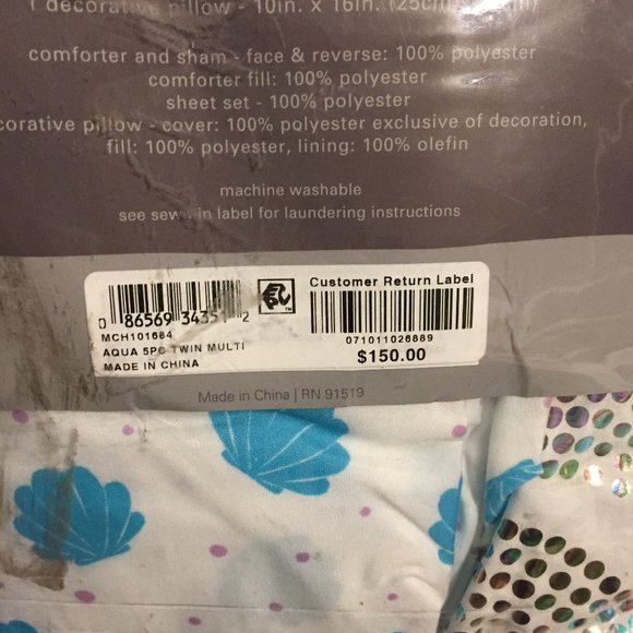 JLA Home Aqua 5-Pc. Twin Comforter Ensemble - Picture 9 of 10